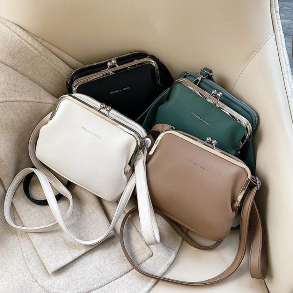 レトロな がま口バッグ と スマホショルダー 2点セット 合皮 茶色系 51lrogQ1w-L.jpg