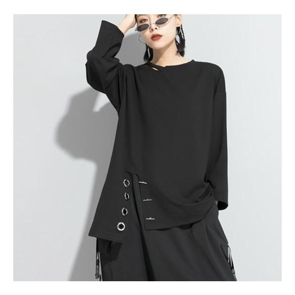 トップス レディース シャツ モード系 長袖 アシンメトリー 個性的 不
