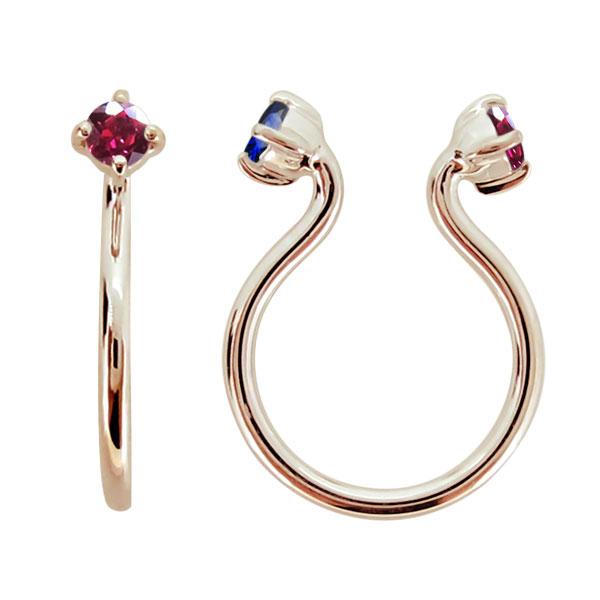 フープイヤリング ルビー イヤリング シンプル イヤーカフ レディース リバーシブル ノンホールピアス イヤークリップ K10 Me 0010 7 K10 Plejour プレジュール 通販 Yahoo ショッピング