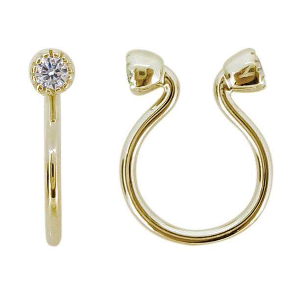 フープピアス 18k 小さめ イヤリング 痛くない おしゃれ ノンホールピアス フープ ダイヤモンド イヤーカフ Me 0011 4 K18 Plejour プレジュール 通販 Yahoo ショッピング