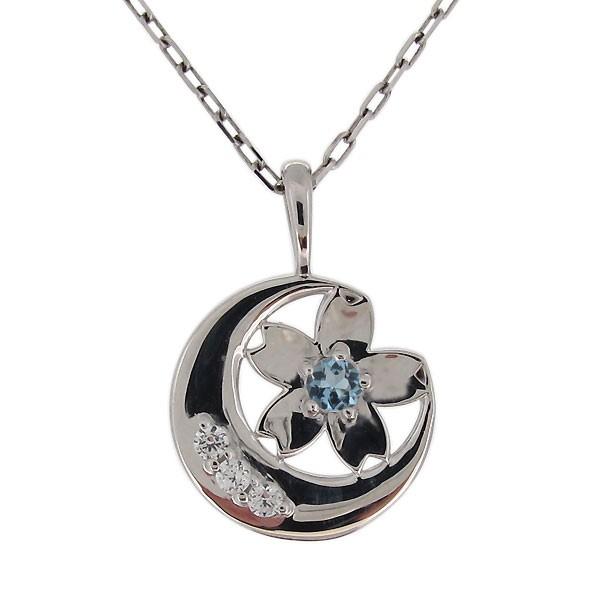 アクアマリンサンタマリア ネックレス レディース 桜 さくら 月 シルバー ペンダント Mh 0357 3 Sv Plejour プレジュール 通販 Yahoo ショッピング