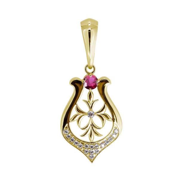 ペンダントトップ 18金 18k ルビー メンズ ネックレス 喜平用 馬蹄