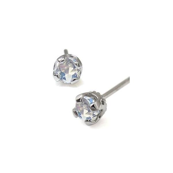 プラチナ ロイヤルブルームーンストーン メンズピアス シンプル