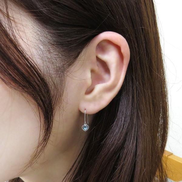 ブルートパーズ フックピアス ハートモチーフ ピアス 一粒 ピアス ブルートパーズ フックピアス ハートモチーフ ピアス 一粒 ピアス
