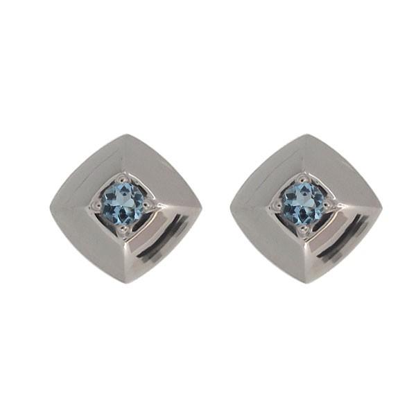 【新品、本物、当店在庫だから安心】 シルバー ピアス アクアマリンサンタマリア シンプル スタッズ シルバー
