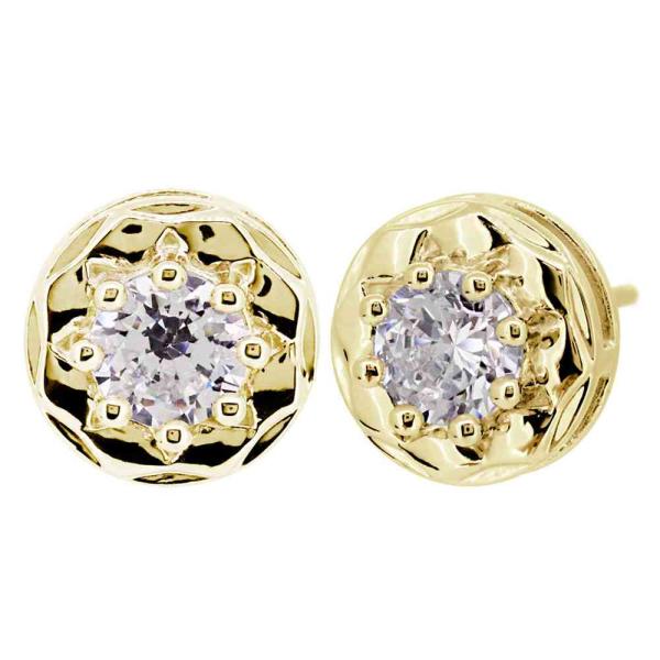 ダイヤモンド ピアス 18k 18金 ゴールド 一粒ピアス 鑑定書付き