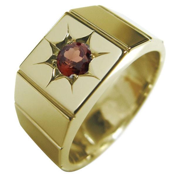 印台 リング 指輪 ガーネット 18金 メンズリング : PLEJOUR (プレ