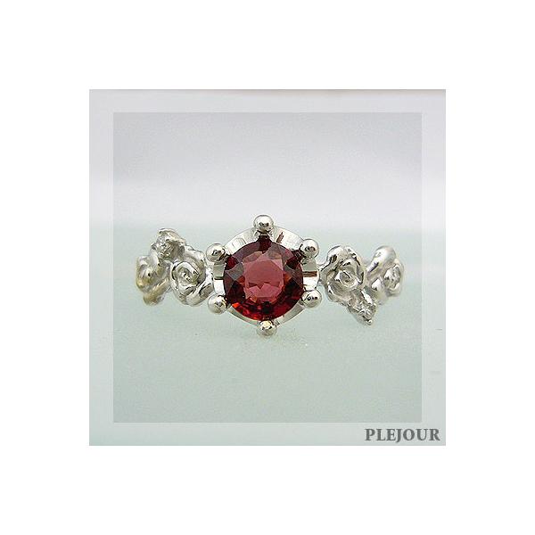 レディッシュサファイア リング K18 薔薇 王冠 指輪 :mpr0003-reddish
