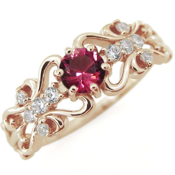 ルビー リング アンティーク 唐草 ハート 指輪 18金 : PLEJOUR (プレ  