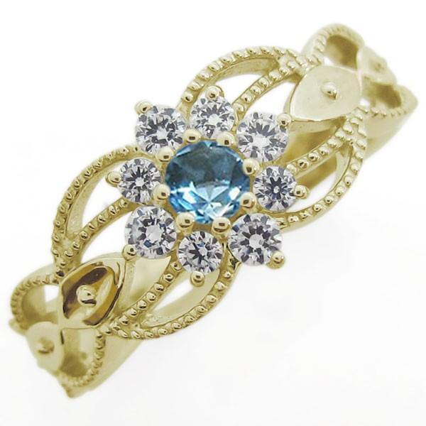 ブルートパーズリング 婚約指輪 安い アンティーク調 取り巻きリング Mr 0265 11 K10 5 Plejour プレジュール 通販 Yahoo ショッピング