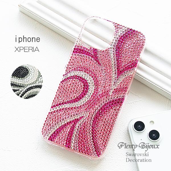 スマホケース スワロフスキー ラインプッチ柄 Iphone Xperia ハードケース Plenty Bijoux 通販 Yahoo ショッピング