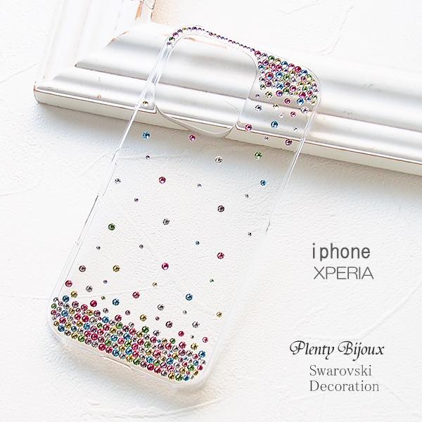 SWAROVSKI スマホケース スワロフスキーマルチカラージュエリー SWAROVSKI スマホケース スワロフスキーマルチカラージュエリー