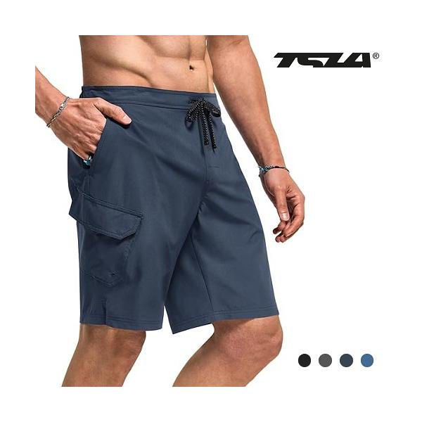 -色：ネイビー/ブラック/チャコール/インディゴブル/-素材 ： ポリエステル100%-サイズ ： S M L XL 2XL 3XL-原産国: ベトナムシンプルなデザインのメンズ11インチハーフパンツ水着撥水性・通気性・速乾性の素材で長時間...