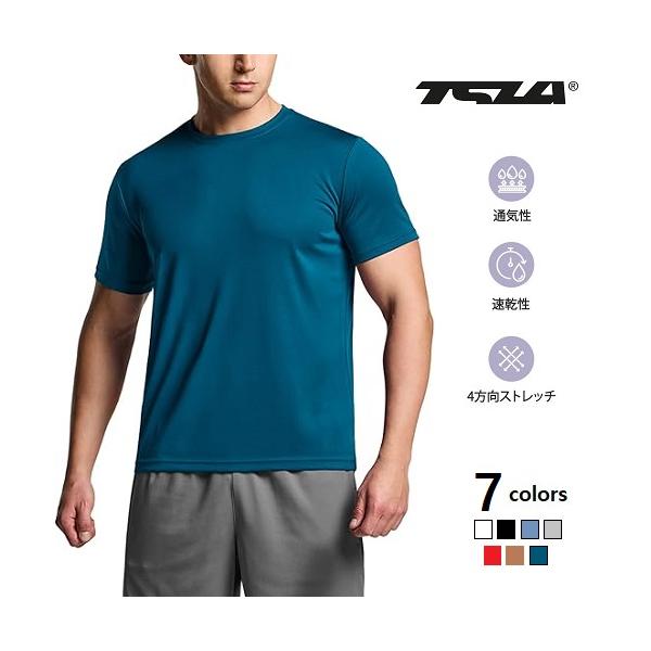 テスラ TESLA 半袖 Tシャツ メンズ スポーツ シャツ  UVカット 吸汗速乾  ランニングウェア スポーツウェア MTS11 爆買
