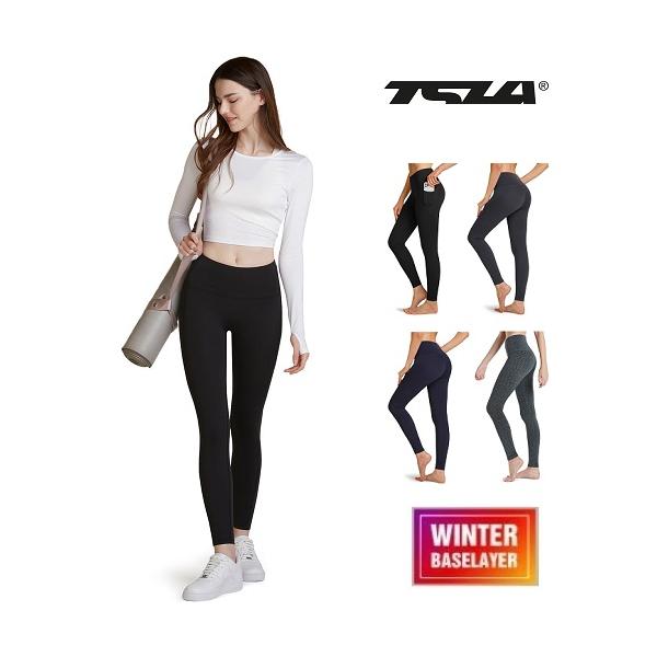 TSLA（テスラ） 裏起毛 防寒 保温 ヨガパンツ レギンス スポーツ