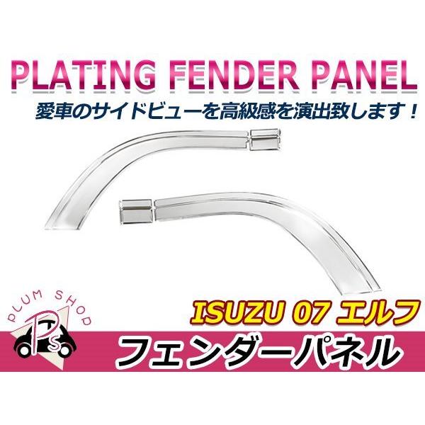 いすゞ 07エルフ H19.1〜 ハイキャブ ワイドキャブ クロームメッキ フロント フェンダーパネル 左右セット デコトラ