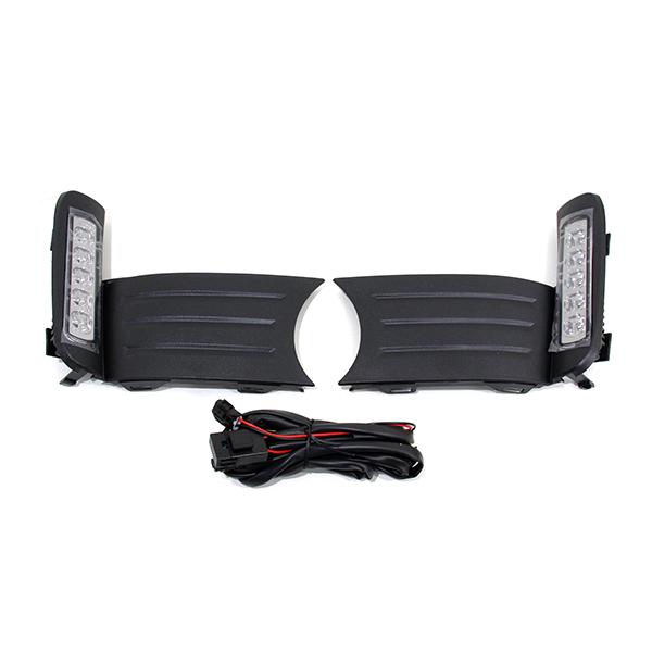 フロントバンパー ベゼル交換式 LED デイライト フォグカバー ブラック