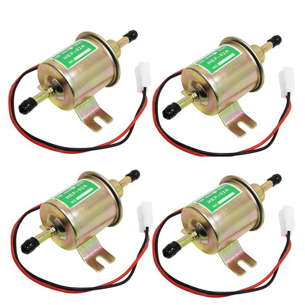 汎用 フューエルポンプ 12V [ 対応ホース内径 8mm ] 4個 燃料ポンプ 電磁ポンプ 軽自動車 バイク 船舶 トラクター 重機 農機 旧車
