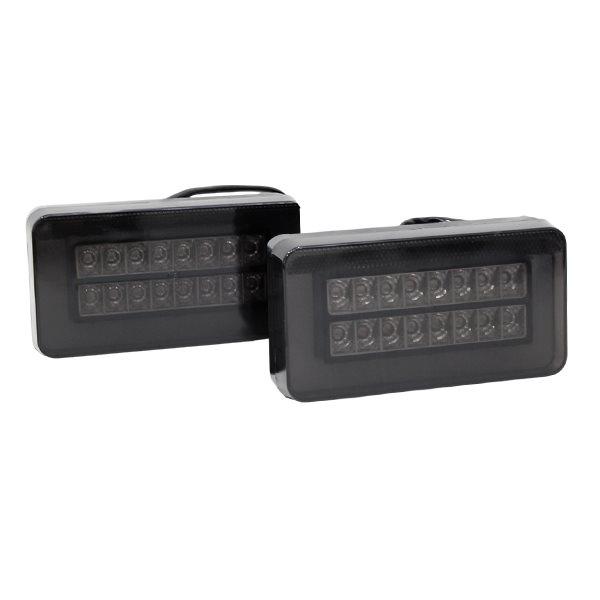 12V 24V 汎用 LED テールランプ スモーク 左右セット ファイバー 