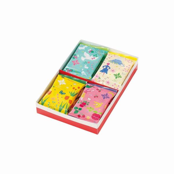 ●青袋：麻布あげ だし塩／小丸あげ 甘辛醤油／うさぎ／小鳥／もみの木／えんどう豆●黄袋：麻布あげ だし塩／小丸あげ 黒糖／チューリップ／蝶々／焼きとうもろこし／金平糖　赤・緑●クリーム袋：塩レモンあげ／砂糖付き梅あられ／小丸のり醤油／富士山...