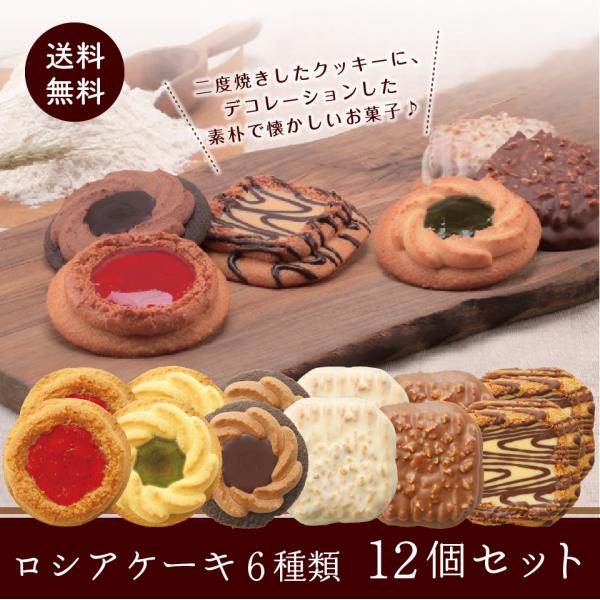 訳あり 焼き菓子 ロシア ケーキ 6種類 12個セット 老舗の人気洋菓子 中山製菓 1000円ポッキリ 送料無料 ポスト投函便 クッキー