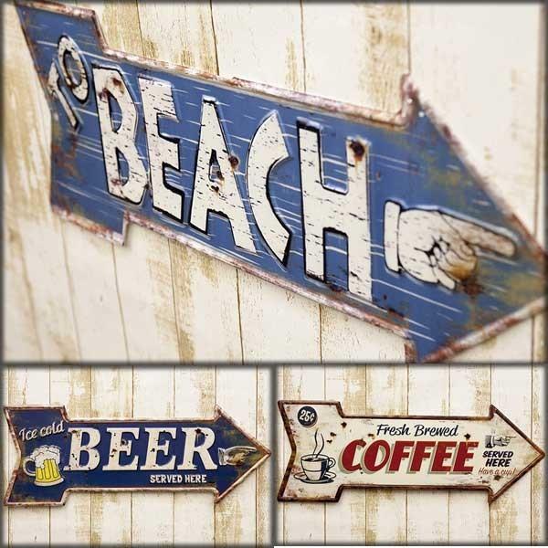 看板 アンティーク エンボスプレート カフェ 店舗用 壁掛け 屋外 おしゃれ レトロ調 ウエルカム プレート ユーズドタイプ Hlht Arrow Plus H 通販 Yahoo ショッピング