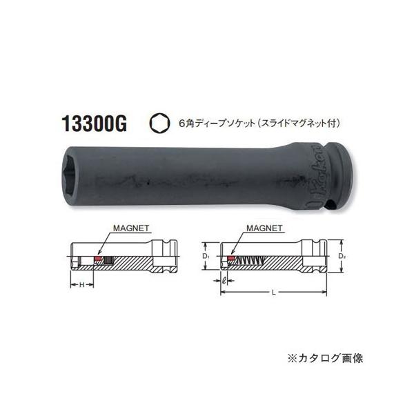 �R�[�P�� ko-ken 3/8"(9.5mm) 13300G-15mm �X���C�h�}�O�l�b�g�t 6�p�C���p�N�g�f�B�[�v�\�P�b�g