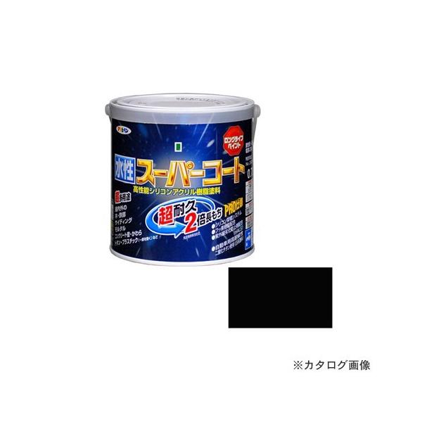 アサヒペン AP 水性スーパーコート 0.7L ツヤ消し黒 : プラス