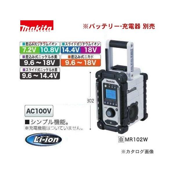 マキタ makita 充電式ラジオ 白 本体のみ MR102W [8-636681] マキタ