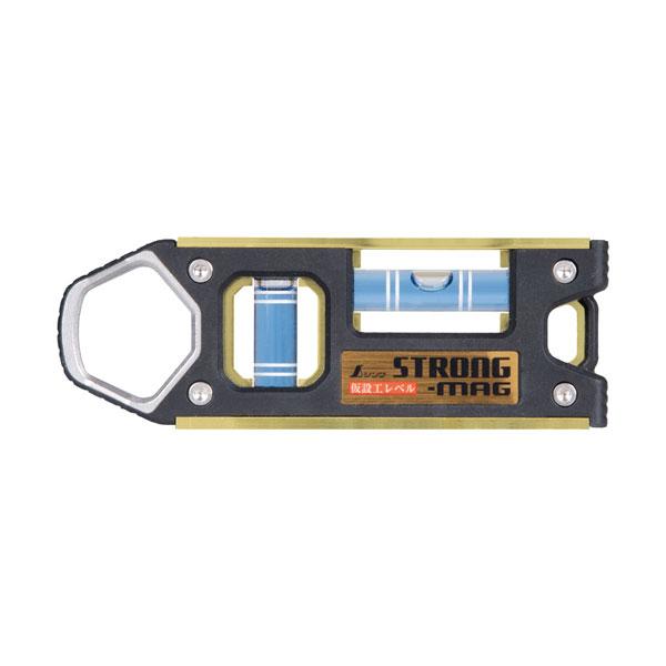 シンワ測定 仮設工レベル 100mm マグネット付 STRONG-MAG 100mm ゴールド 73482