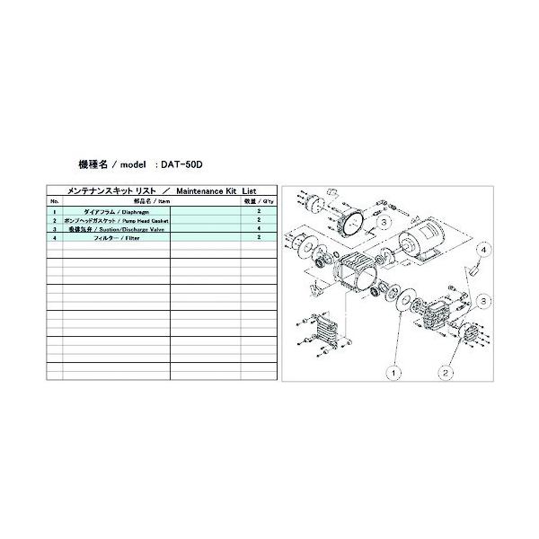 ULVAC DAT-50D�p�����e�i���X�L�b�g DAT-50D MAINTENANCEKIT