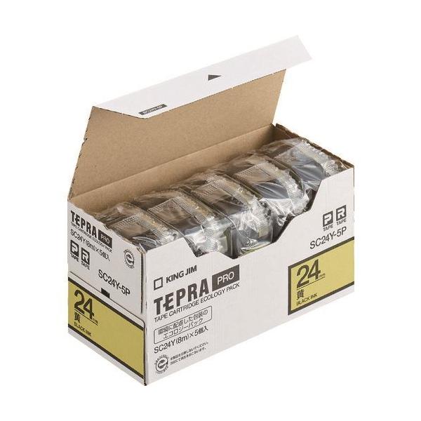 KING JIM �y�����z�u�e�v���vPRO�e�[�v 24mm �G�R�p�b�N(5����)/�����x��/������ ����8m SC24Y-5P