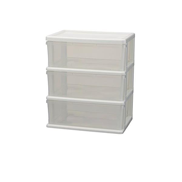 JEJアステージ 収納チェスト シーズワイド 3段 ホワイト 日本製 簡単