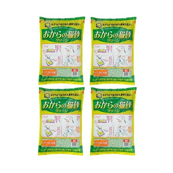 他サイト： 常陸化工 おからの猫砂グリーン6L×4個 (ケース販売)の商品画像