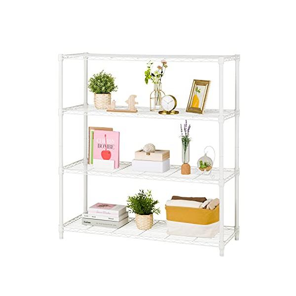 ドウシシャ ルミナス ラテ 収納ラック ホワイト 白 4段 幅110 オシャレ