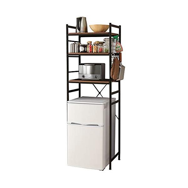 アイリスプラザ 冷蔵庫ラック 3段 幅59.5×奥行41×高さ180.5cm キッチン 