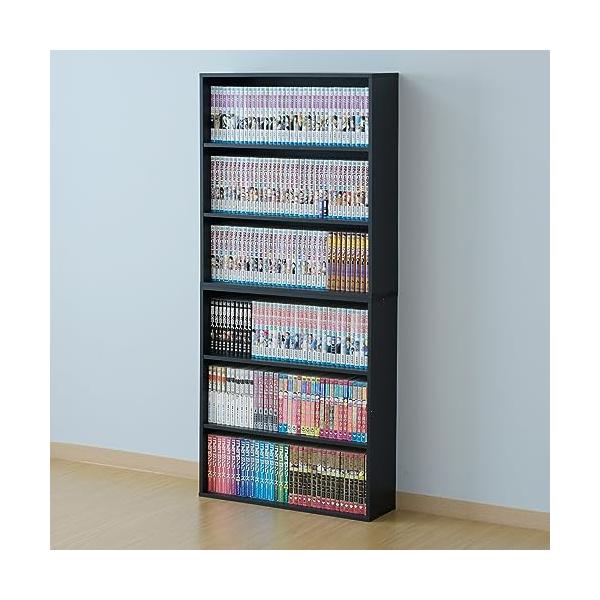 山善] 本棚 スリム 大容量 6段 幅59×奥行17×高さ134cm ラック 組立品