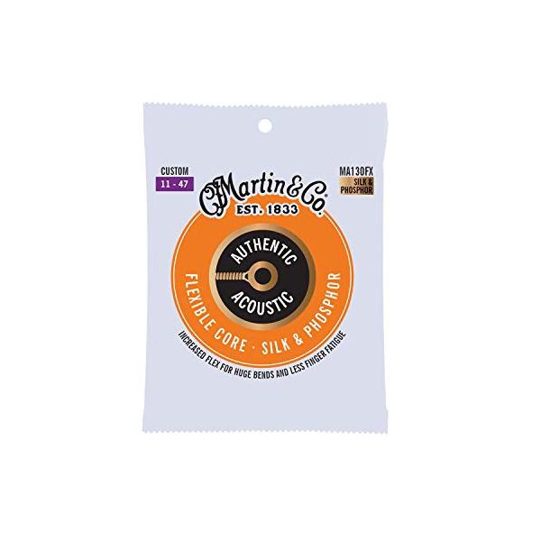 他サイト： MARTIN アコースティックギター弦 AUTHENTIC ACOUSTIC Flexible Core MA130FX Custom (SILの商品画像