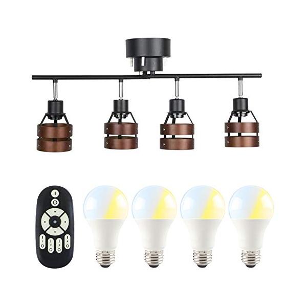 他サイト： 共同照明 シーリングライト 4灯 6畳 8畳 北欧 スポットライト 天井照明 GT-DJ-2DB-9WT-2 LED電球60W形付 調光 調色の商品画像