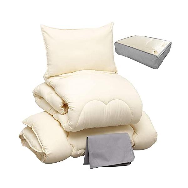 他サイト： アイリスプラザ 丸ごと洗える布団4点セット シングル 中空ポリエステル綿採用 すっきり収納ケース付き しっとりなめらかピーチスキン加工 (掛け布の商品画像