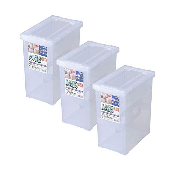 他サイト： 天馬 書籍収納ボックス A4雑誌いれと庫 3個セット クリア 約32.5×18.5×30.5cmの商品画像