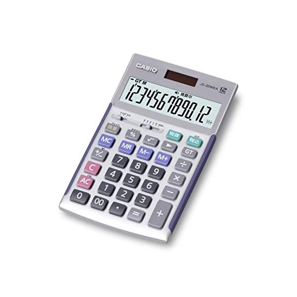 カシオ 本格実務電卓 12桁 検算機能 ジャストタイプ シルバー JS-20WKA-SR-N グリーン購入法適合 エコマーク認定 カシオ 本格実務電卓 12桁 検算機能 ジャストタイプ シルバー JS-20WKA