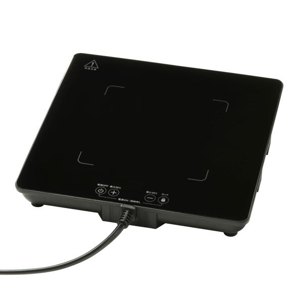 保温プレート・ブラック  COK-HB600A-K・・Style:保温プレート・【 特 長 】　◆プラスチック容器・アルミ容器・紙容器・陶器もそのまま置ける　◆保温専用　◆40〜90℃まで10℃刻みで温度設定が可能　◆ガラスプレートでお手入...