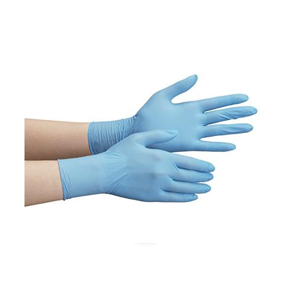 ミドリ安全 ニトリル手袋 ベルテ710N 薄手タイプ 粉なし ブルー M 100