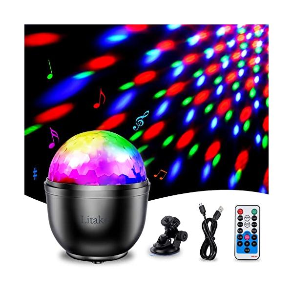 LED ミラーボール ディスコライト 家庭用 7色 RGB 回転 リモコン付き Amazon.co.jp: ミラーボール ディスコライト【7色RGB】LED