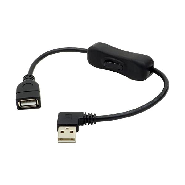 オーディオファン USB 延長ケーブル ON ／ OFF スイッチ付き L字 USB-A