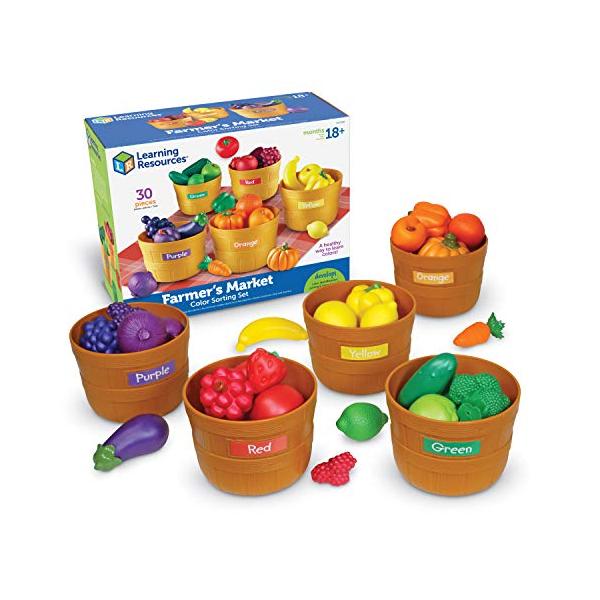野菜 果物 カラーソーティングセット・混合カラー ワンサイズ LER3060・・Style:野菜 果物 カラーソーティングセット・バスケットサイズ : 約 10.2cm x 14cm・対象年齢 : 18ヶ月以上