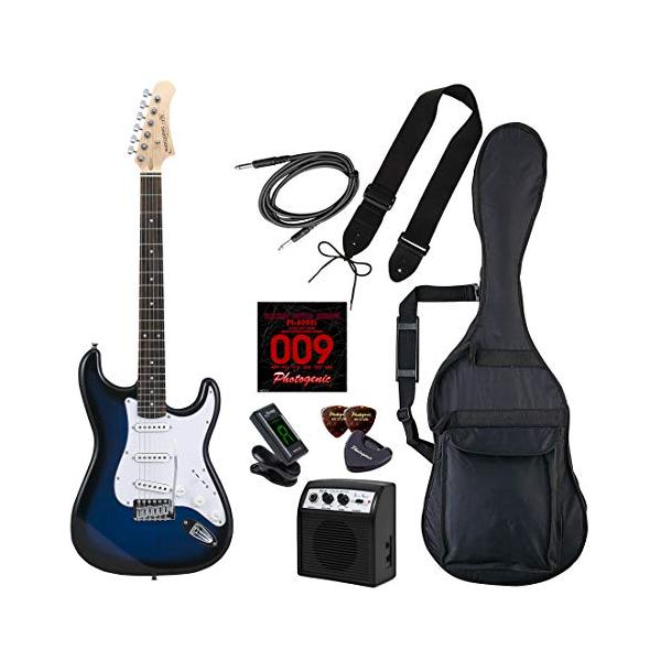 PhotoGenic エレキギター 初心者入門ライトセット STタイプ ST-180/BLS