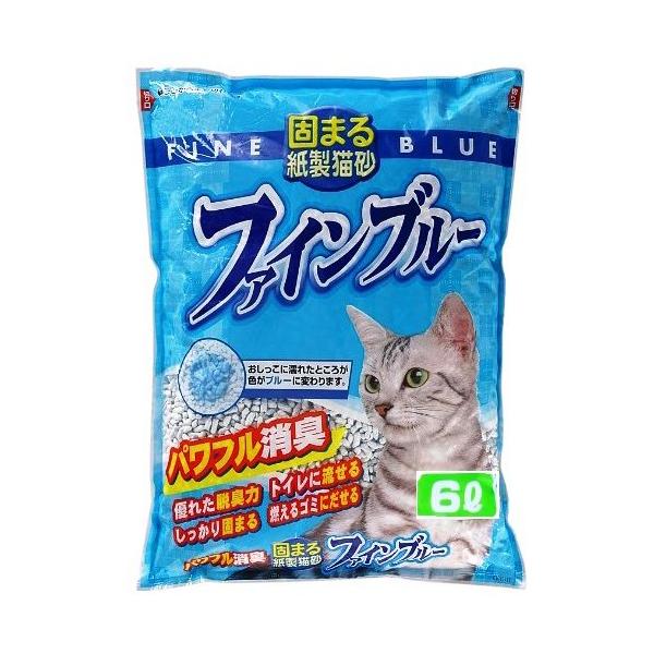 他サイト： 常陸化工 固まる紙製猫砂 ファインブルー スモール (ケース販売) 6L×7袋の商品画像