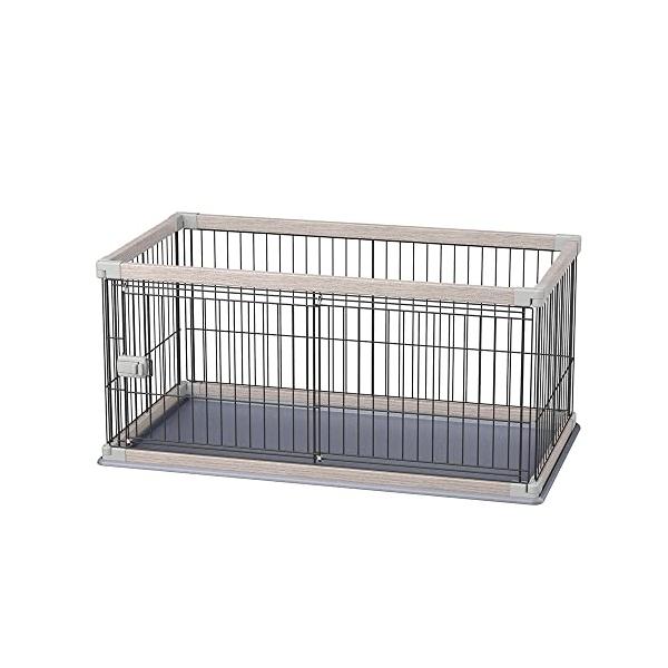 本体・アッシュグレー 中型犬用 PWSR-1260LV・・Color:アッシュグレー・商品サイズ（cm）／外寸：幅約120×奥行約66.5×高さ約55.5／内寸：幅約108.5×奥行約54.5／入口寸法：幅約48.5×高さ約42・重量：約1...